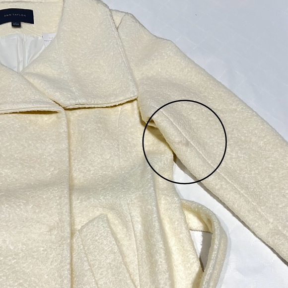 Ann Taylor Belted Funnel Neck Coat L - Picture 14 of 14